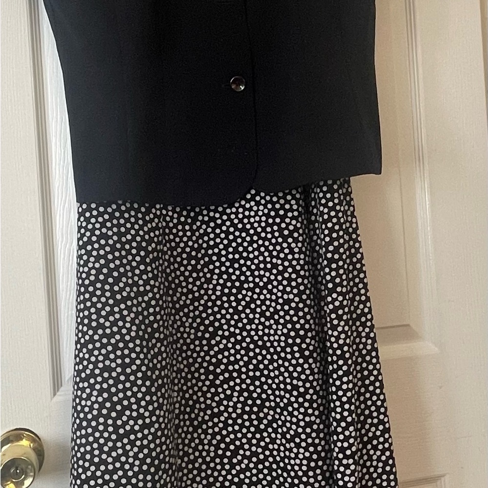 J. Taylor Navy Blue polkadot dress with jacket